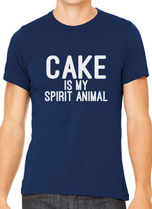 Cake is My Spirit Animal Cotton Crewneck Men Blue T-Shirts