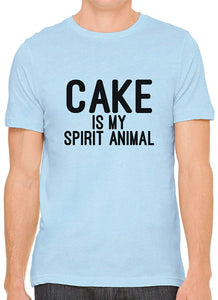 Cake is My Spirit Animal Cotton Crewneck Men Blue T-Shirts