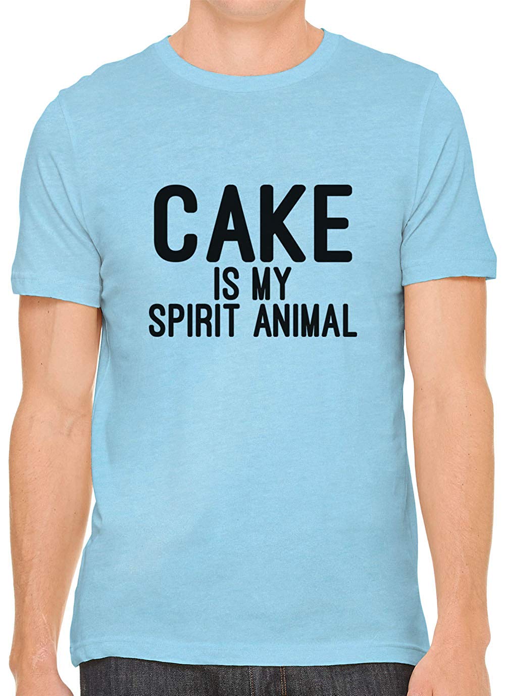 Cake is My Spirit Animal Cotton Crewneck Men Blue T-Shirts