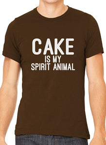 Cake is My Spirit Animal Cotton Crewneck Men Brown T-Shirts