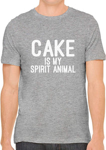 Cake is My Spirit Animal Cotton Crewneck Men Gray T-Shirts