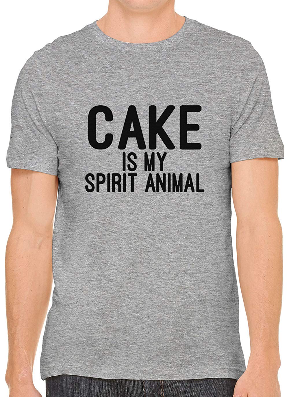 Cake is My Spirit Animal Cotton Crewneck Men Gray T-Shirts