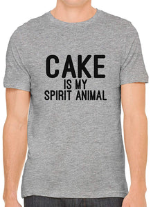 Cake is My Spirit Animal Cotton Crewneck Men Gray T-Shirts