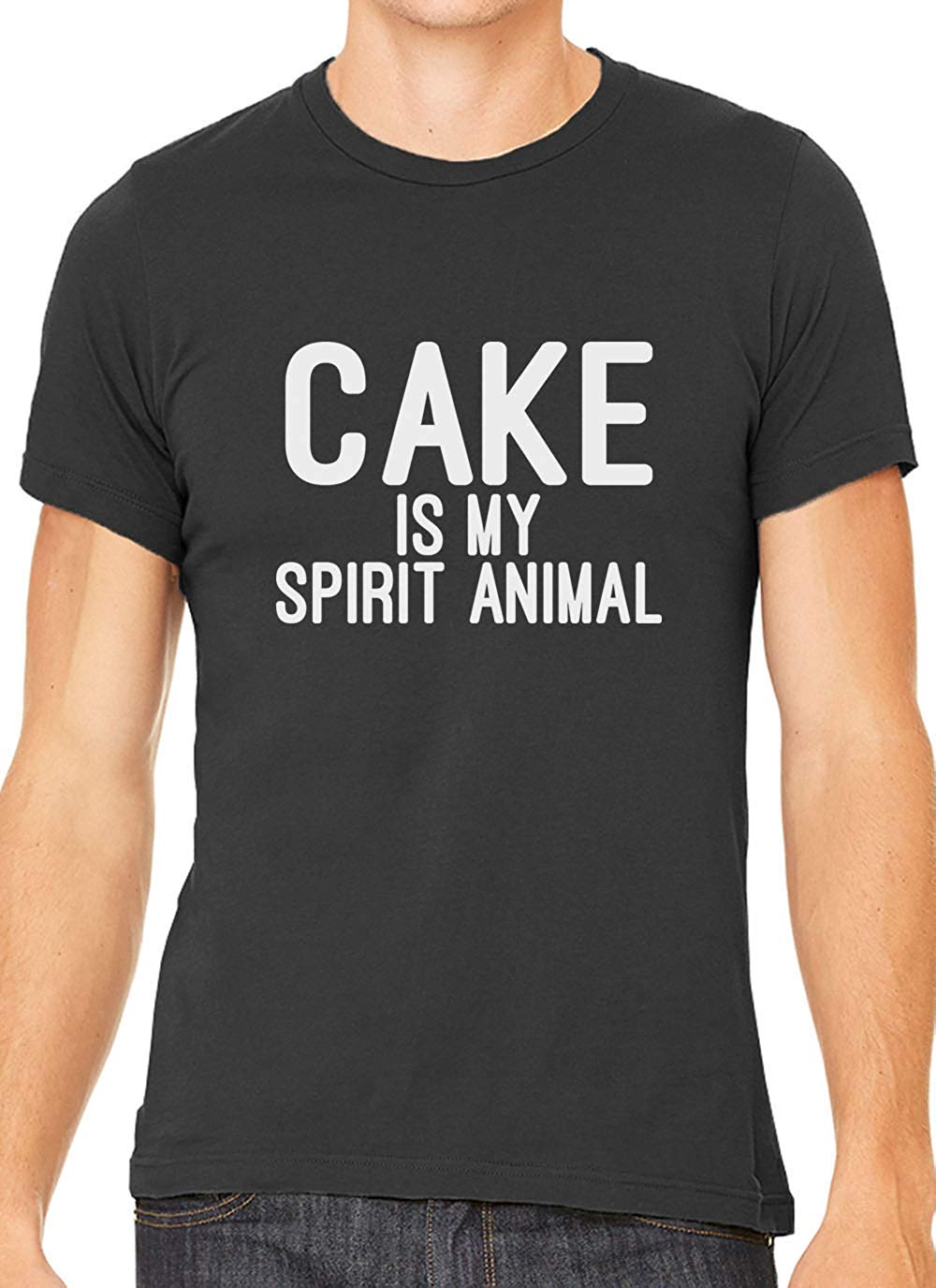 Cake is My Spirit Animal Cotton Crewneck Men Gray T-Shirts