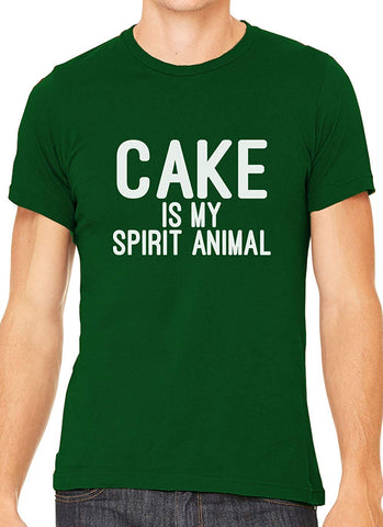 Cake is My Spirit Animal Cotton Crewneck Men Green T-Shirts