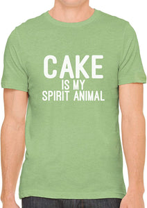 Cake is My Spirit Animal Cotton Crewneck Men Green T-Shirts