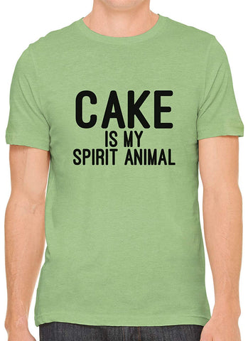 Cake is My Spirit Animal Cotton Crewneck Men Green T-Shirts