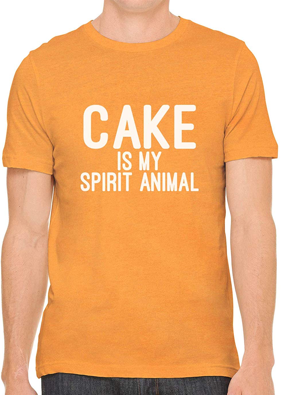 Cake is My Spirit Animal Cotton Crewneck Men Orange T-Shirts