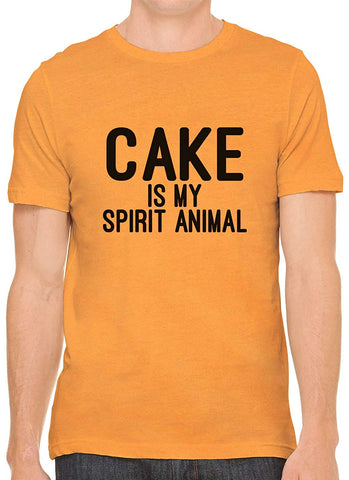 Cake is My Spirit Animal Cotton Crewneck Men Orange T-Shirts