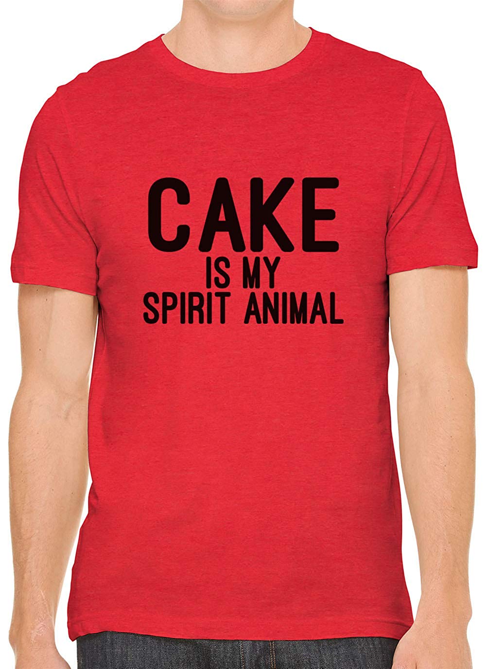 Cake is My Spirit Animal Cotton Crewneck Men Red T-Shirts