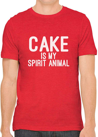 Cake is My Spirit Animal Cotton Crewneck Men Red T-Shirts