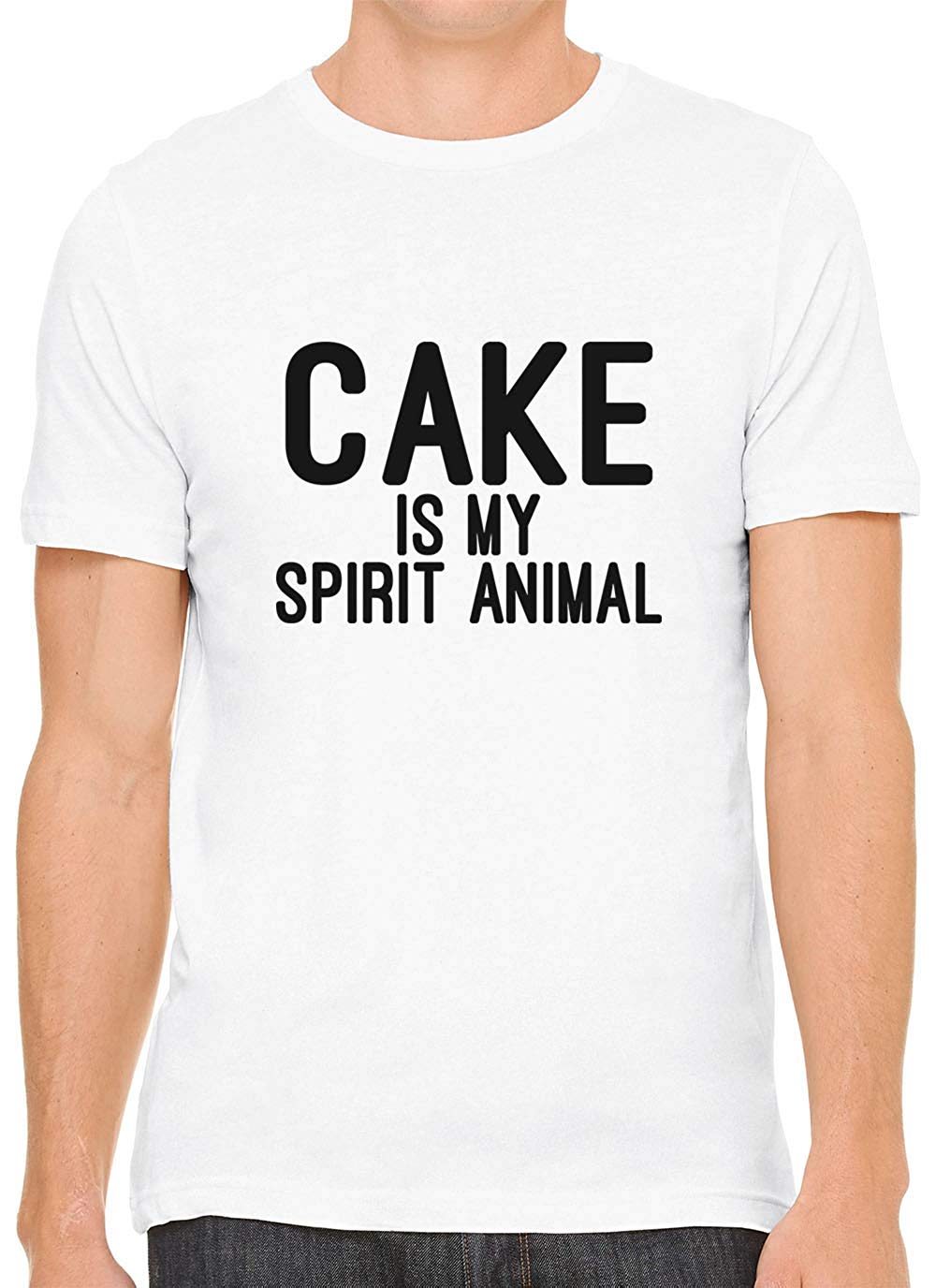 Cake is My Spirit Animal Cotton Crewneck Men White T-Shirts