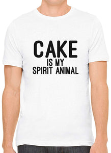 Cake is My Spirit Animal Cotton Crewneck Men White T-Shirts