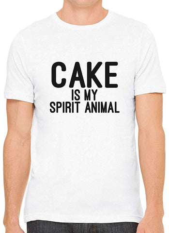 Cake is My Spirit Animal Cotton Crewneck Men White T-Shirts