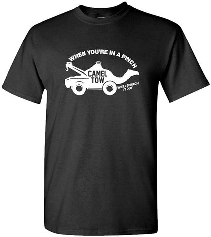 Camel Towing-Toe Funny Sarcastic Saying-Mens Cotton Black T-Shirts