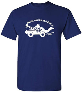 Camel Towing-Toe Funny Sarcastic Saying-Mens Cotton Navy T-Shirts