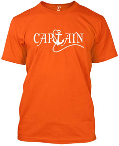 Captain-First Mate Anchor Nautical Men's Orange T-Shirts