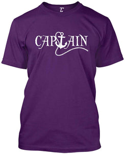 Captain-First Mate Anchor Nautical Men's Purple T-Shirts