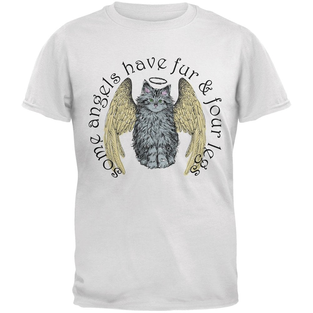 Cat Angel Adult White T-Shirts