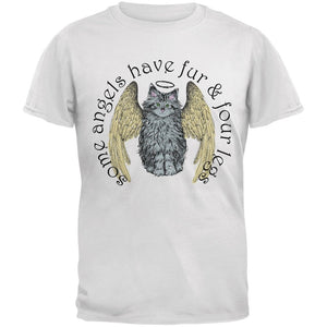 Cat Angel Adult White T-Shirts