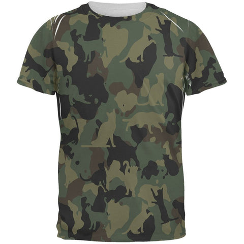 Cat Camo Catmouflage All Over Adult Grey T-Shirts