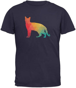 Cat Geometric Adult Blue T-Shirts