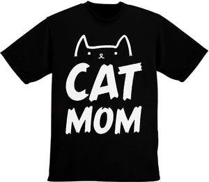 Cat Mom Men's Black T-Shirts