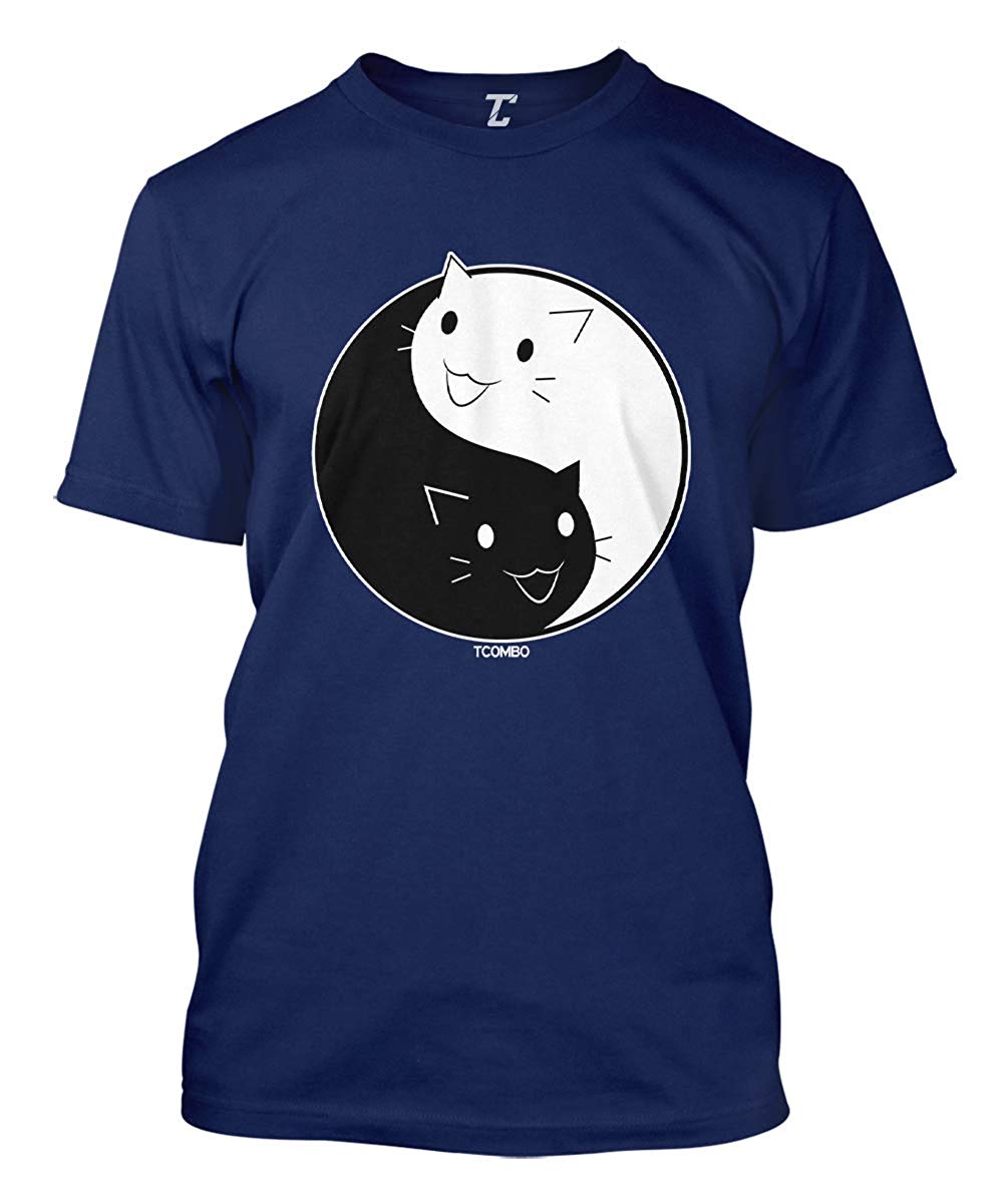 Cat Ying Yang-Kitten Men's Navy T-Shirts