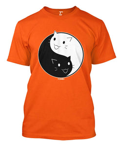 Cat Ying Yang-Kitten Men's Orange T-Shirts