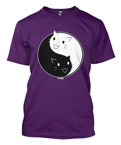 Cat Ying Yang-Kitten Men's Purple T-Shirts