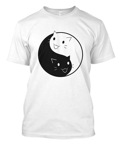 Cat Ying Yang-Kitten Men's White T-Shirts