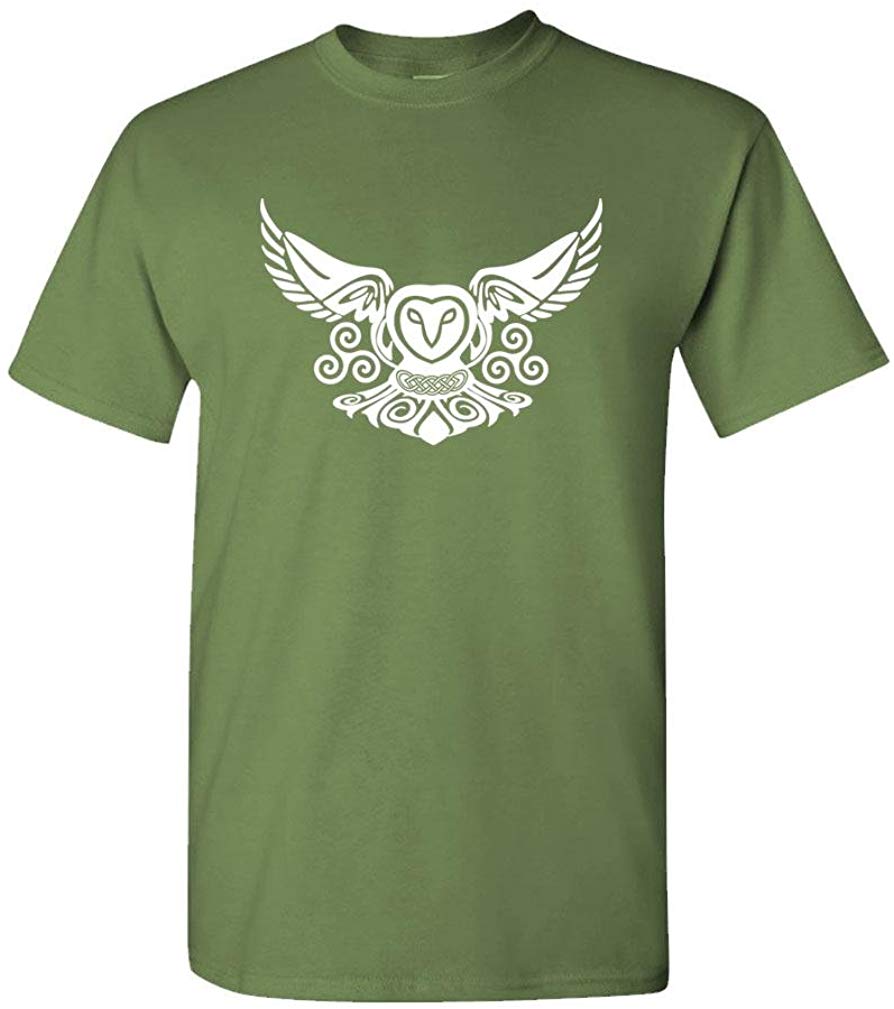 Celtic OWL Tribal Knot Scottish Retro Cool-Mens Cotton Military T-Shirts