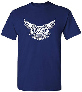 Celtic OWL Tribal Knot Scottish Retro Cool-Mens Cotton Navy T-Shirts