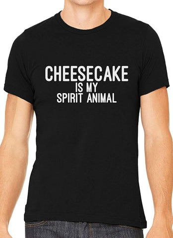 Cheesecake is My Spirit Animal Cotton Crewneck Unisex Black T-Shirts