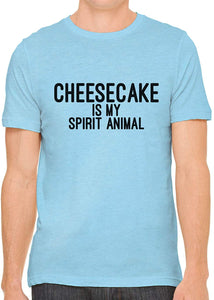 Cheesecake is My Spirit Animal Cotton Crewneck Unisex Blue T-Shirts