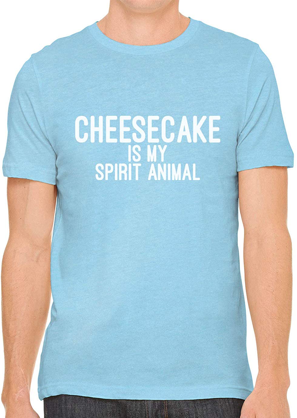 Cheesecake is My Spirit Animal Cotton Crewneck Unisex Blue T-Shirts