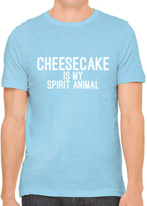 Cheesecake is My Spirit Animal Cotton Crewneck Unisex Blue T-Shirts