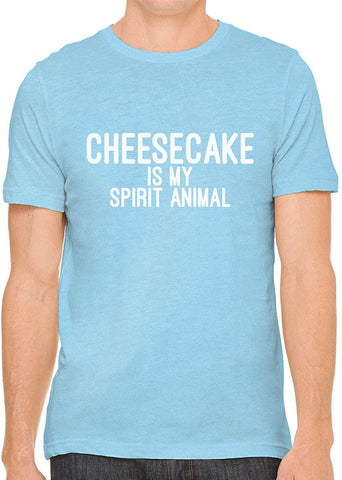 Cheesecake is My Spirit Animal Cotton Crewneck Unisex Blue T-Shirts