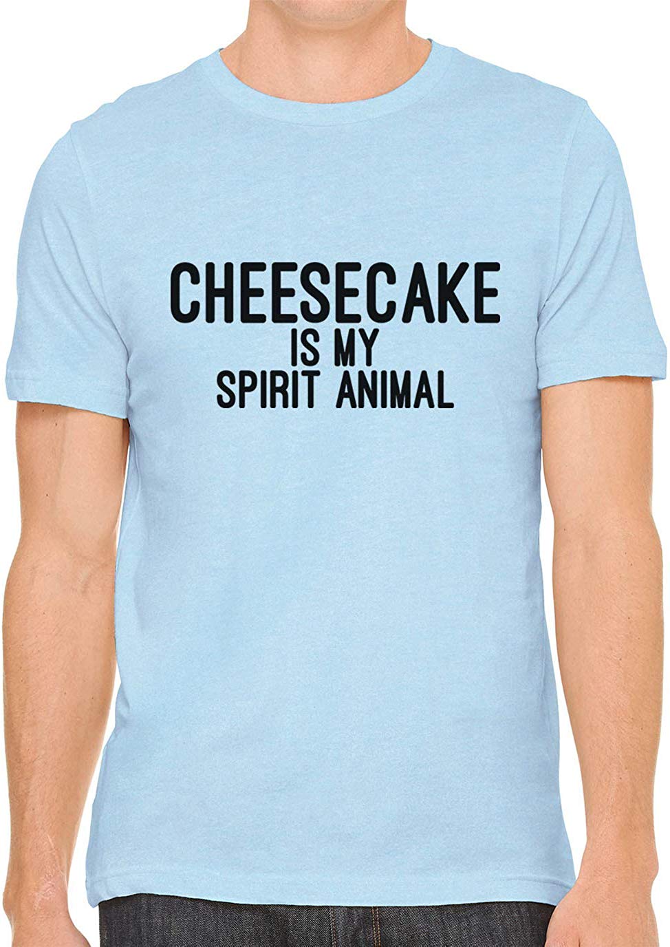 Cheesecake is My Spirit Animal Cotton Crewneck Unisex Blue T-Shirts