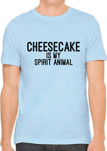 Cheesecake is My Spirit Animal Cotton Crewneck Unisex Blue T-Shirts