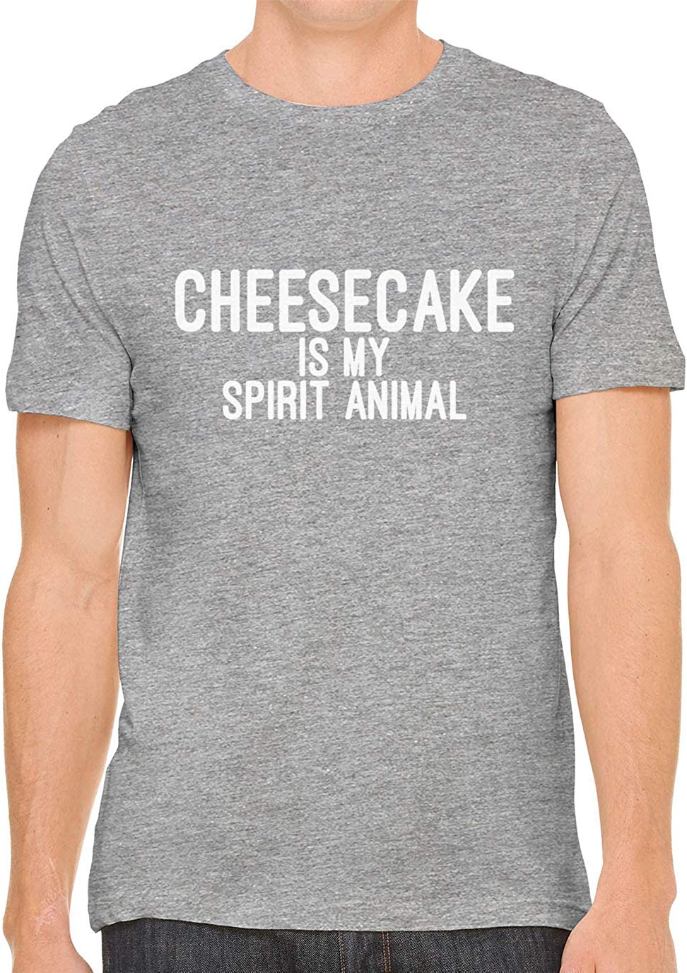 Cheesecake is My Spirit Animal Cotton Crewneck Unisex Gray T-Shirts