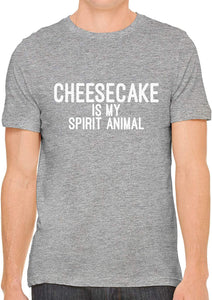 Cheesecake is My Spirit Animal Cotton Crewneck Unisex Gray T-Shirts