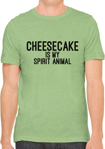 Cheesecake is My Spirit Animal Cotton Crewneck Unisex Green T-Shirts