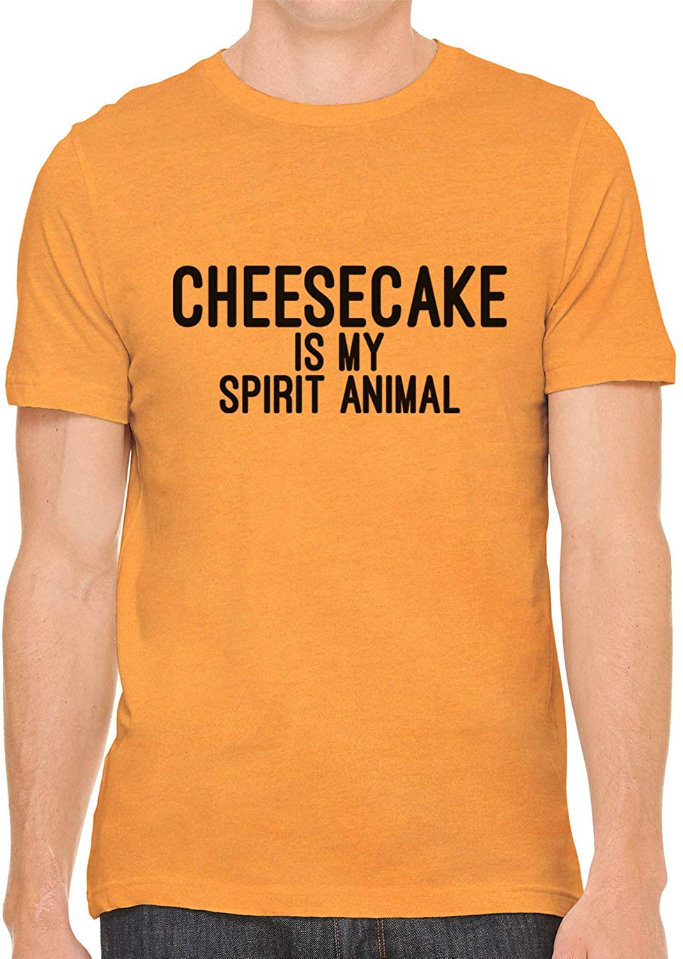 Cheesecake is My Spirit Animal Cotton Crewneck Unisex Orange T-Shirts