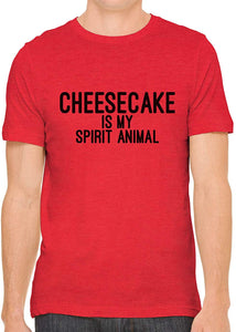 Cheesecake is My Spirit Animal Cotton Crewneck Unisex Red T-Shirts