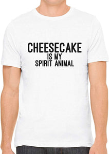 Cheesecake is My Spirit Animal Cotton Crewneck Unisex White T-Shirts