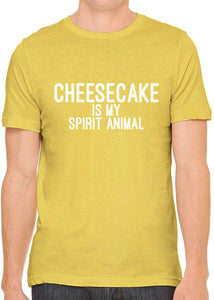 Cheesecake is My Spirit Animal Cotton Crewneck Unisex Yellow T-Shirts