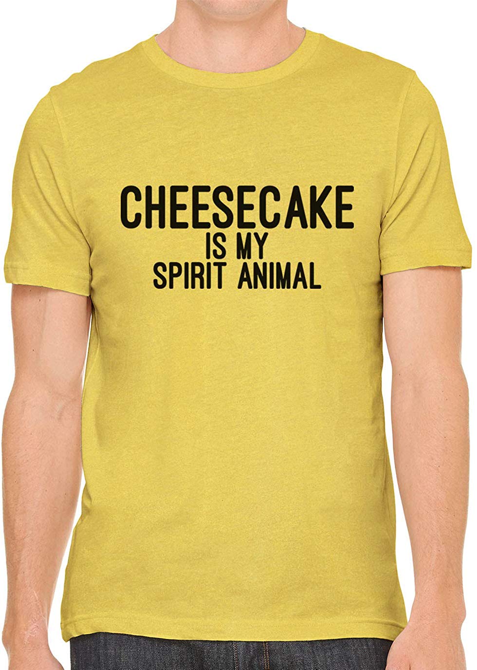 Cheesecake is My Spirit Animal Cotton Crewneck Unisex Yellow T-Shirts