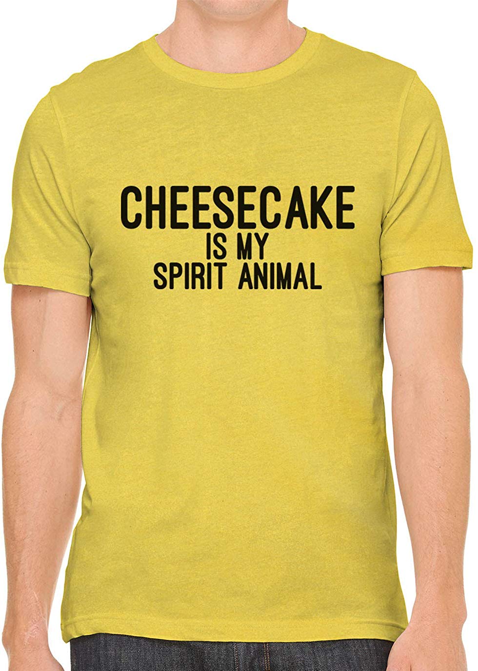 Cheesecake is My Spirit Animal Cotton Crewneck Unisex Yellow T-Shirts