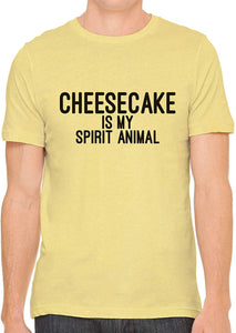 Cheesecake is My Spirit Animal Cotton Crewneck Unisex Yellow T-Shirts